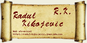 Radul Kikojević vizit kartica